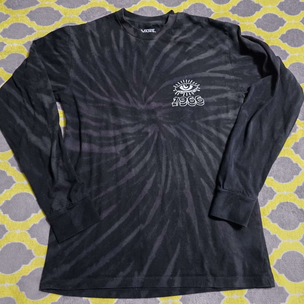 Vans Small Black Tie-Dye Long Sleeve Shirt